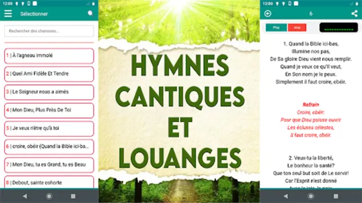 Hymnes, Cantiques Et Louanges android App screenshot 0